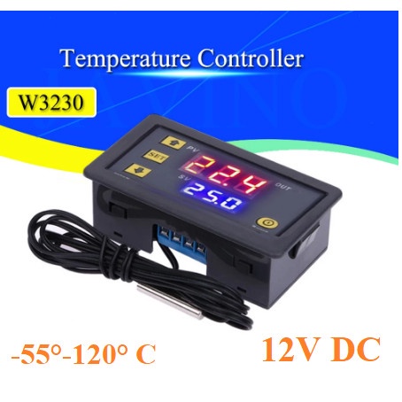 3 Pezzi Termostato Digitale W3230 LCD – DC 12V 20A, Sonda Impermeabile NTC10K, Regolatore Temperatura -20°C A 100°C