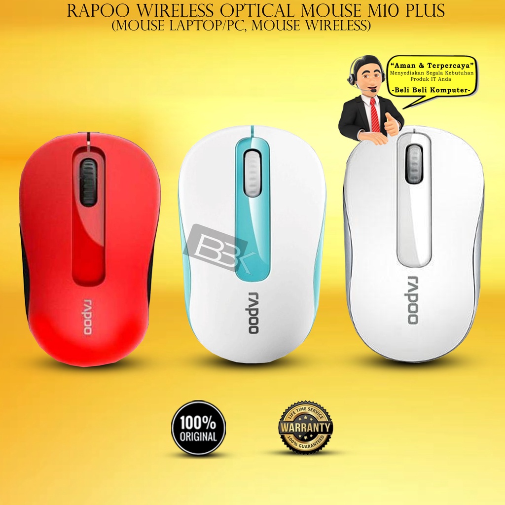 Jual RAPOO Wireless Optical Mouse M10 Plus | Shopee Indonesia