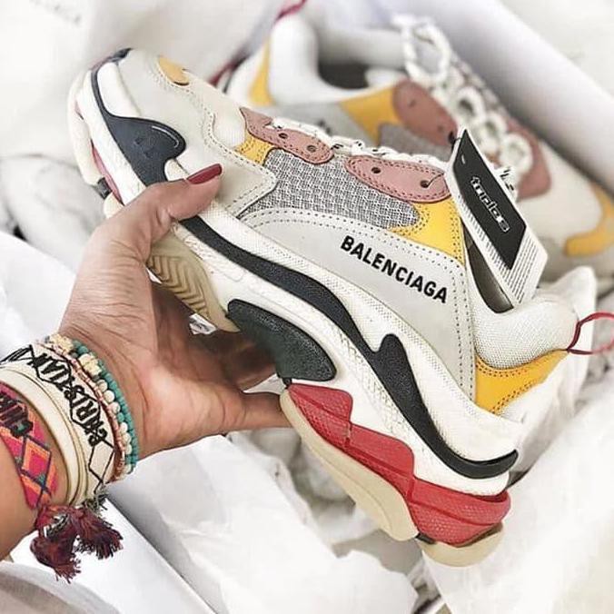Jual PROMO BALENCIAGA TRIPLE S CREAM YELLOW RED UN AUTHORIZED ORIGINAL Shopee Indonesia