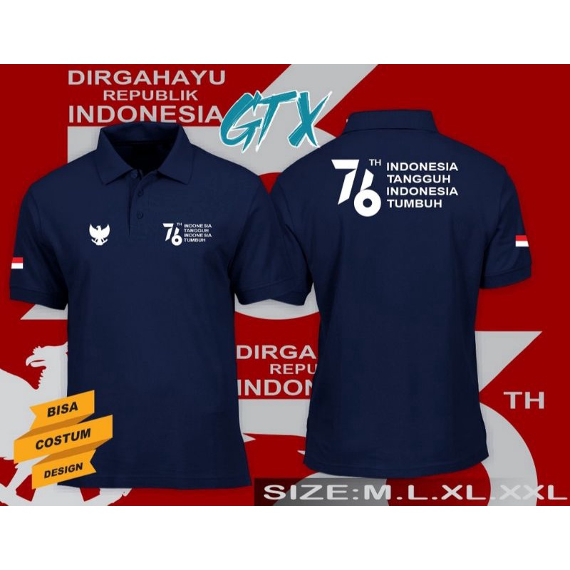 Jual Baju Kaos Polo Kerah Agustus Indonesia Tangguh Indonesia Tumbuh Polo Shirt