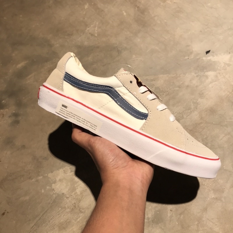 Jual Vans SK8 Low Classic White Navy Shopee Indonesia
