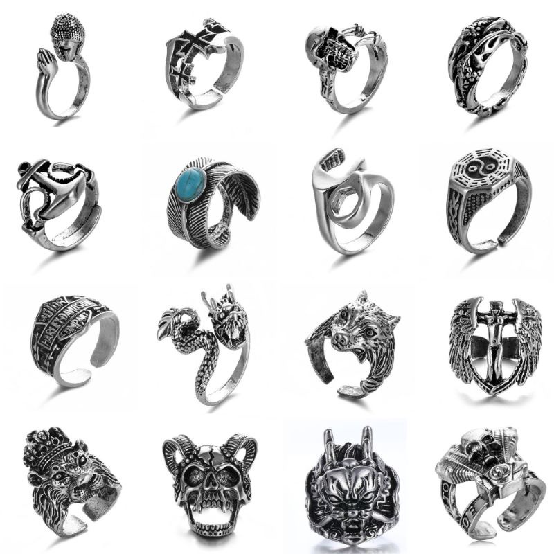 Jual Cincin Tengkorak Tanduk Ringskull Pria Aksesoris Pria Keren