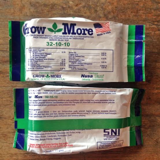 Jual Pupuk Npk Daun Grow More Isi Gr Shopee Indonesia