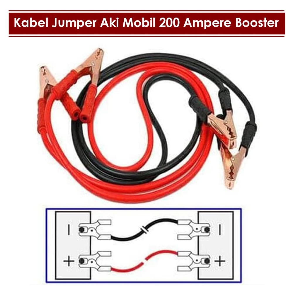 Jual Kabel Jumper Aki Mobil 200 Ampere Booster Cable 200A Kabel 2 Meter