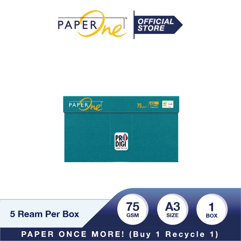 PaperOne Kertas A3 75gr Copier 1 Box (2500 lembar) Kertas HVS A3 Kertas Fotocopy (2)