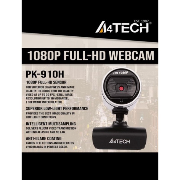 Jual Webcam A4tech PK-910h full hd 16MP A4Tech PK-910H-Usb | Shopee ...
