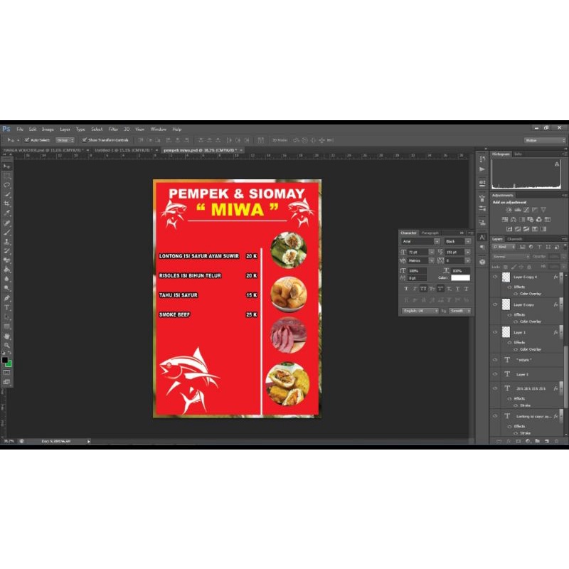 Jual cetak menu ukuran A4 sudah termasuk design dan laminasi | Shopee ...