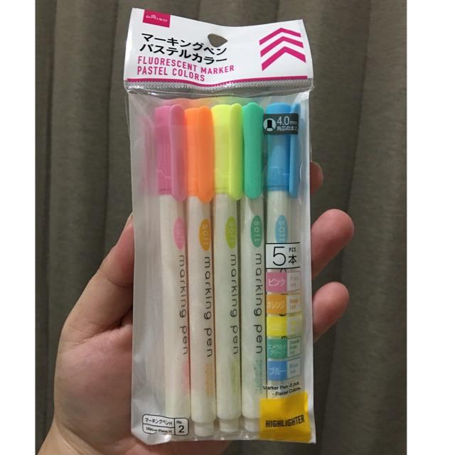Jual DAISO highlighter / fine water based Pen stabilo pastel bright