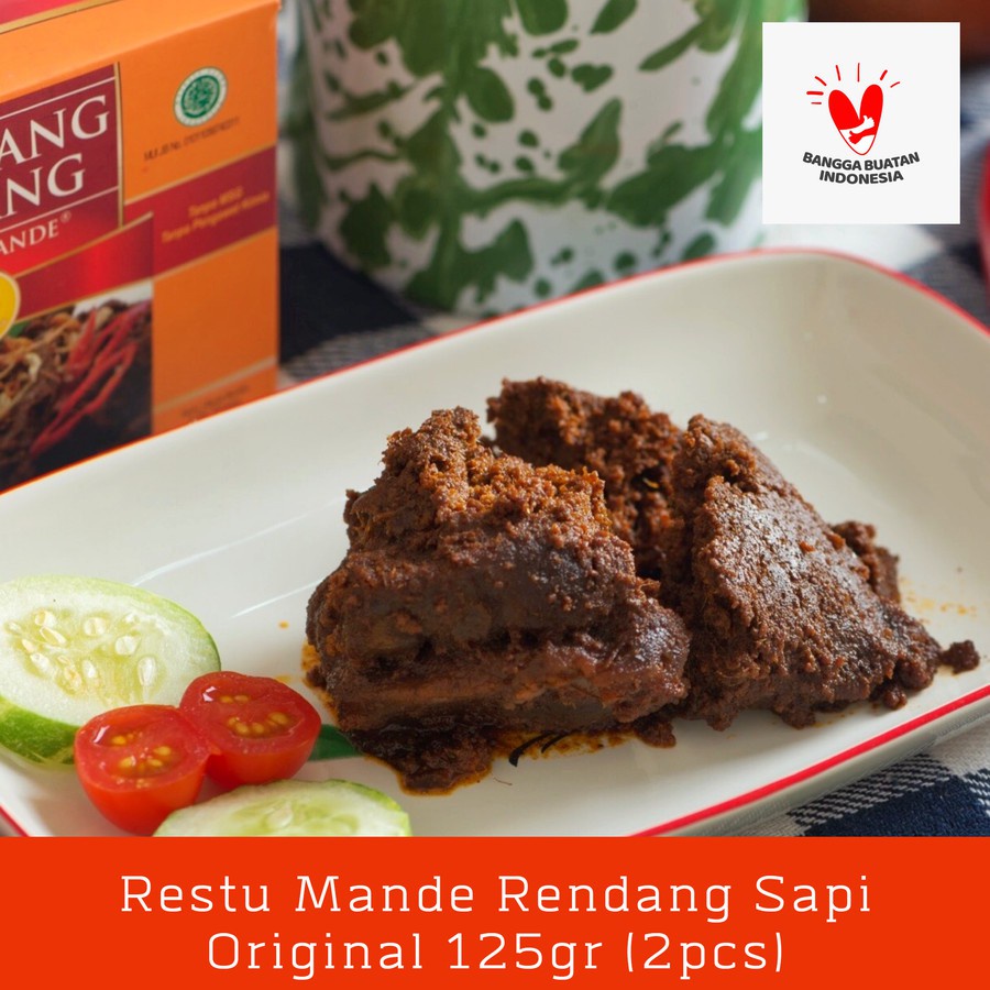 Jual Restu Mande Rendang Sapi Kering Masakan Padang Khas Minang Kemasan