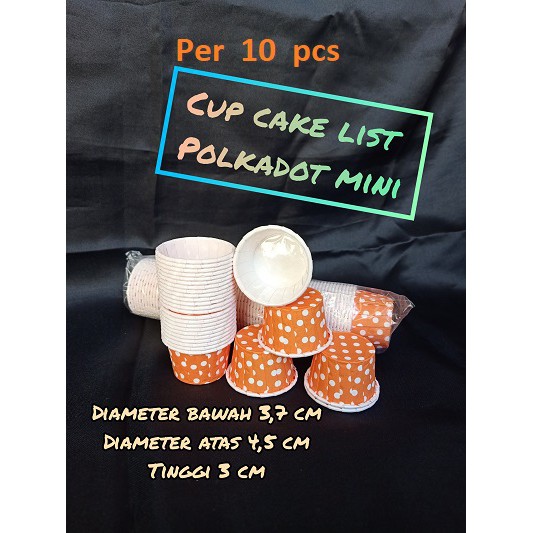 Jual Paper cup cake list polkadot ukuran Mini per 10 pcs | Shopee Indonesia