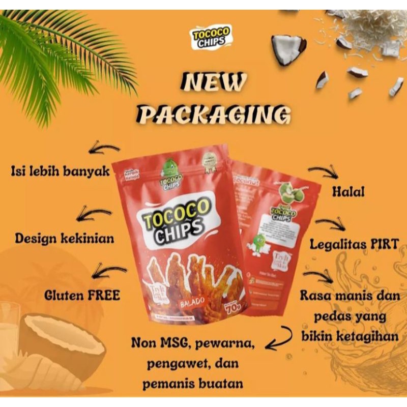 Jual KERIPIK KELAPA khas banyumas TOCOCO CHIPS makanan ringan | Shopee ...