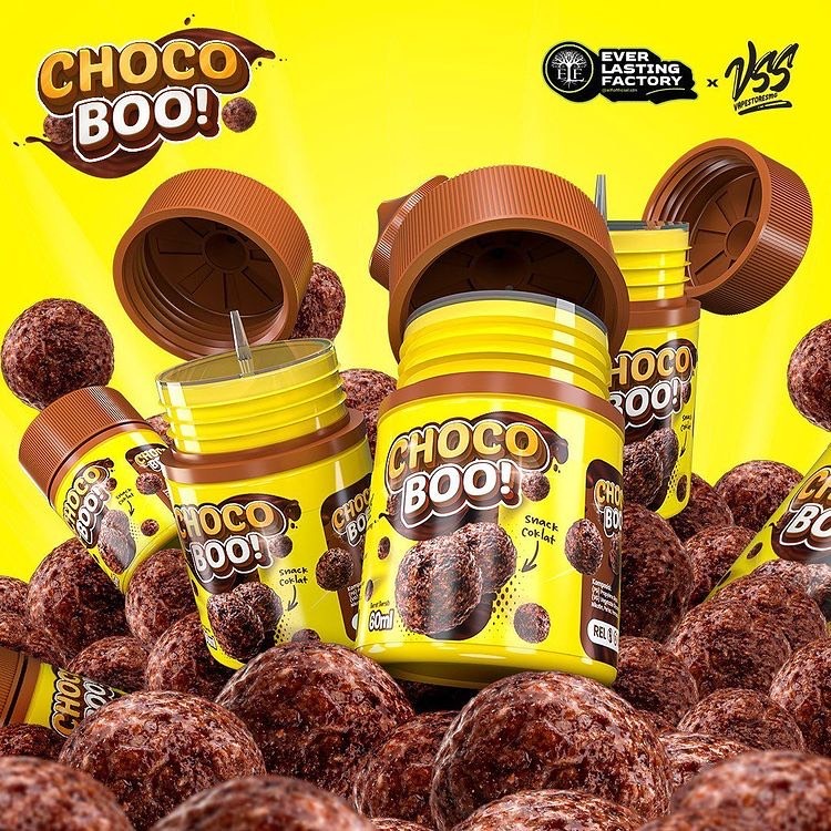 Jual CHOCO BOO SNACK BALL COKLAT 60ML BY ELF X VSS E-LIQUID VAPORIZER ...