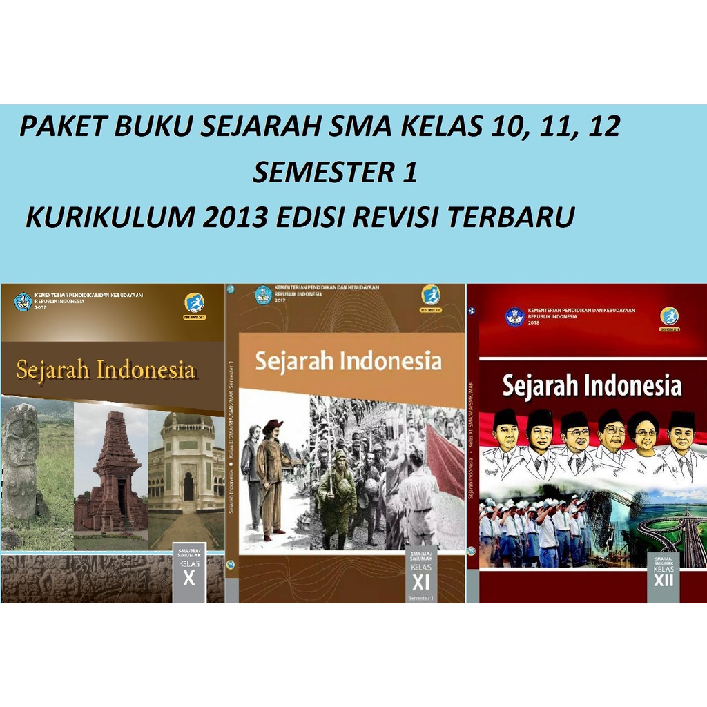 Jual Paket Buku SEJARAH INDONESIA SEMESTER 1 SMA/SMK Kelas 10, 11, 12 ...