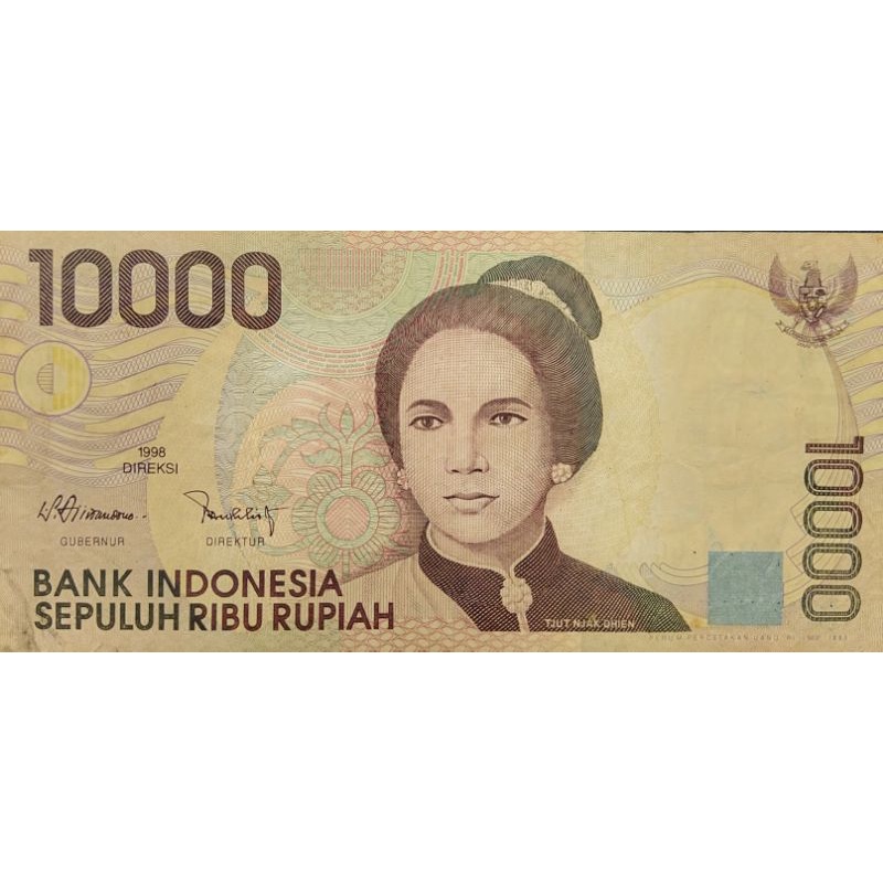 Jual Uang Kuno Negara Indonesia 10000 Cut Nyak Dien 1998 Kondisi Kertas