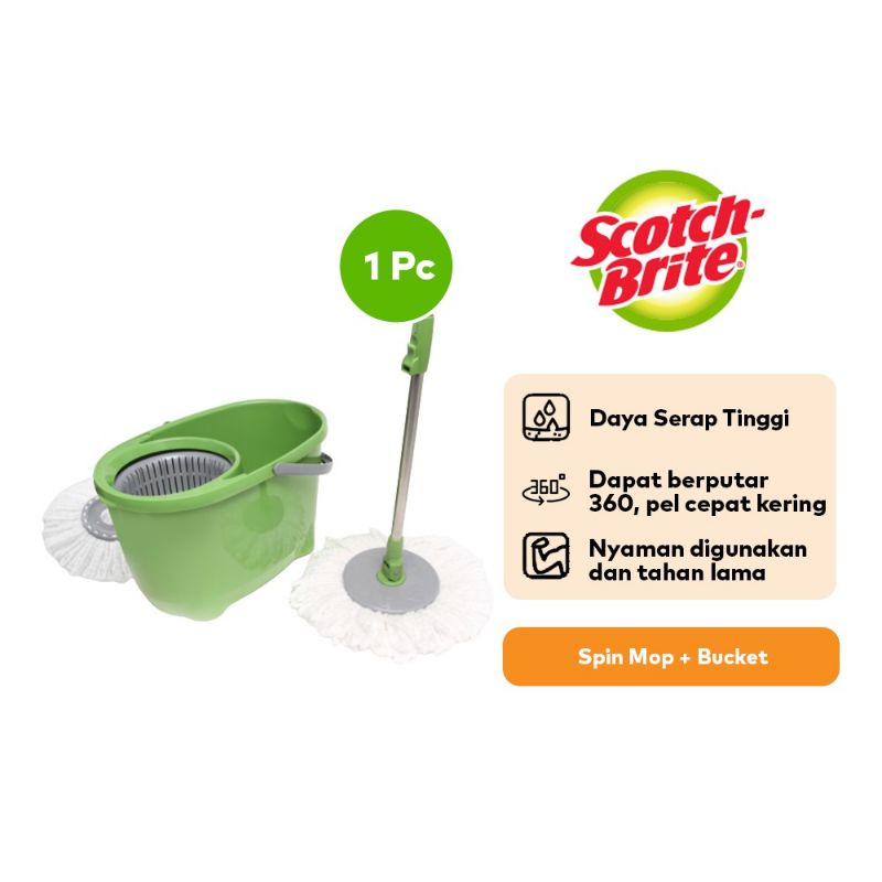 Jual Scotch Brite M Alat Pel Lantai Putar T Eco Spin Mop Bucket