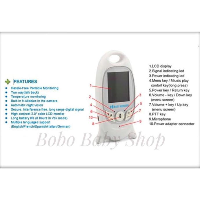 Jual NEW Color Video Baby Monitor VB601 Night Vision 2.0 Inch - 2 Way ...