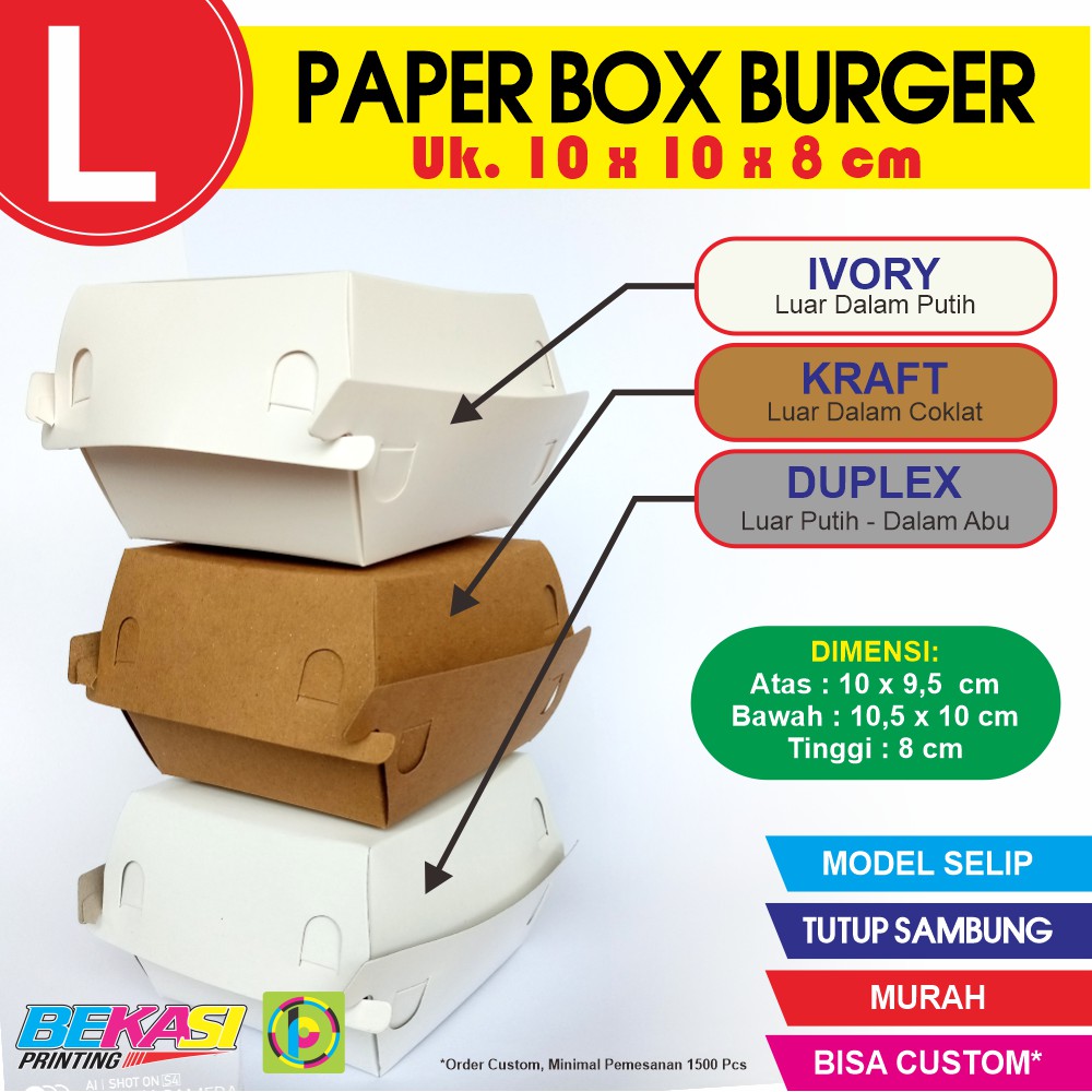 Jual Pb Kotak Dus Eco Pack Foodgrade Biodegradable Box Kemasan Burger