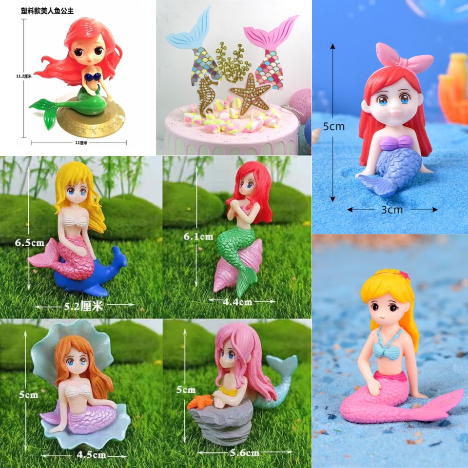 Jual Topper Figure Mermaid Putri Duyung Ariel Hiasan Kue Shopee Indonesia 7881