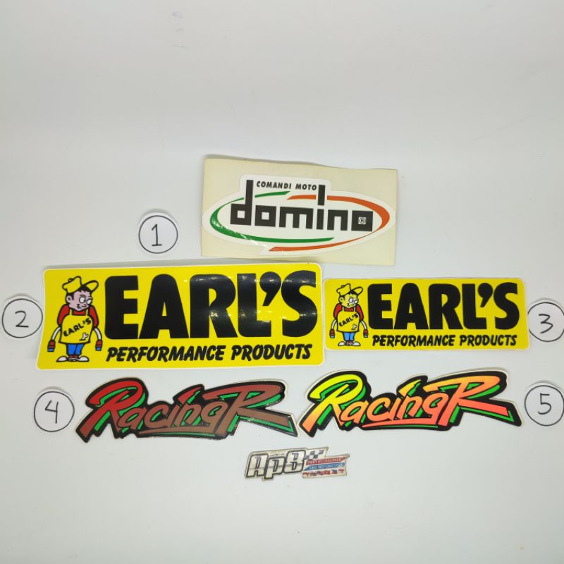 Jual stiker vintage racing DOMINO EARL'S RACING | Shopee Indonesia