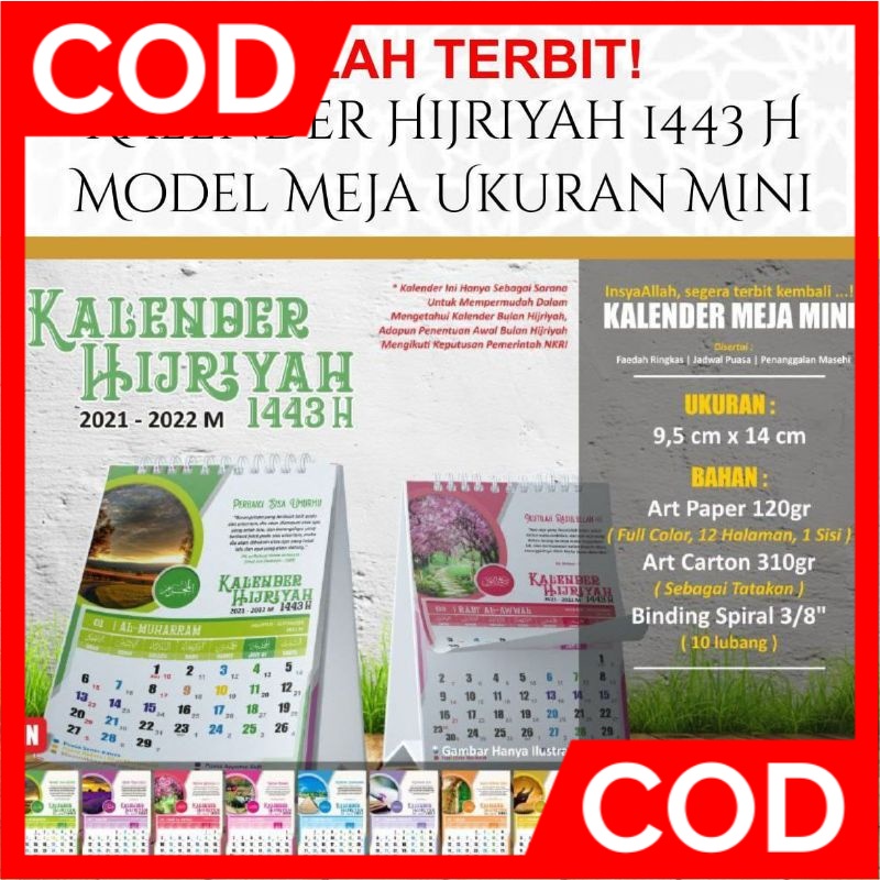 Jual BUKU ISLAMI KALENDER HIJRIYAH 1443 H MODEL DUDUK (MEJA) UKURAN ...