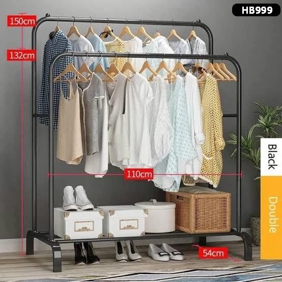 [UNIK88] Gantungan Baju Stand Hanger Gawang Double Rack | AutoStock