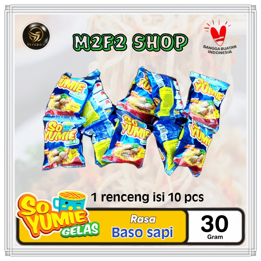 Jual Mie Gelas So Yumie Instant Kuah Rasa Baso Sapi Sachet 30 Gr