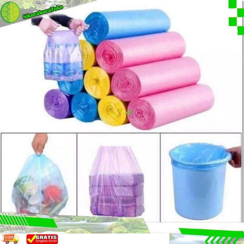 Jual 1pak 5roll Plastik Sampah Roll Jumbo 45x50cm Isi 100 Lembar Kantong Sampah Gulung Besar Isi 3223