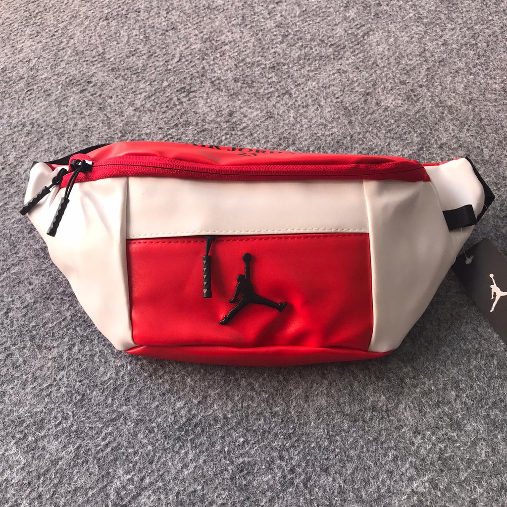 T 025 TAS PINGGANG WAIST BAG AIR JORDAN LEATHER RED