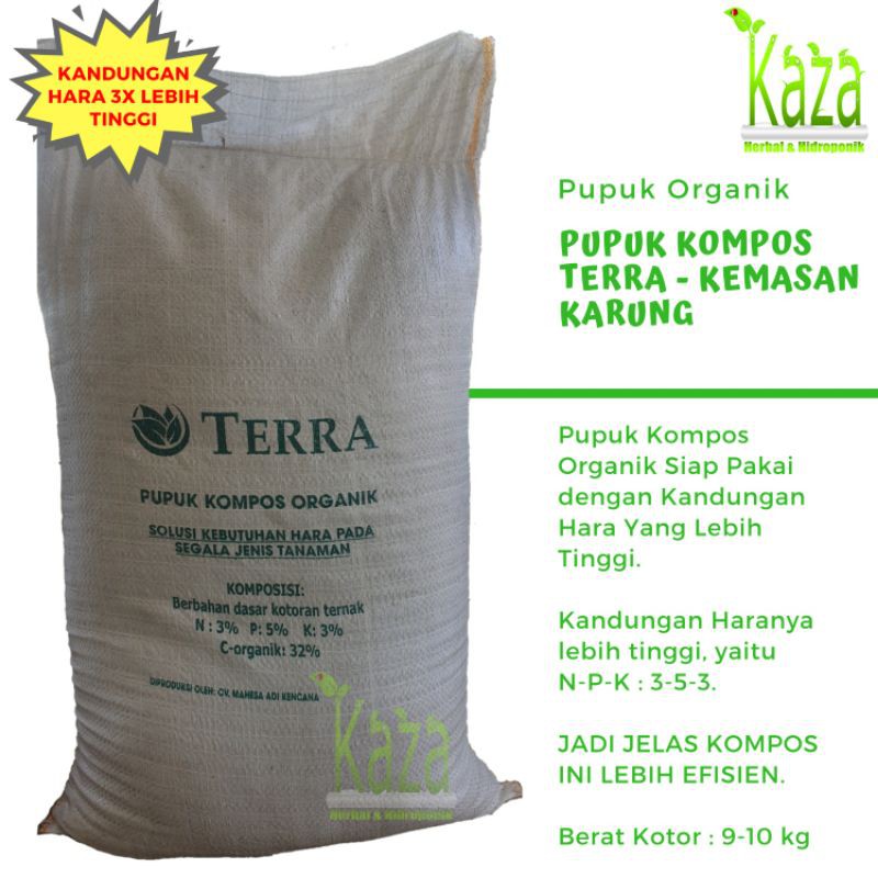 Jual Pupuk Organik Kompos Terra Kemasan Karung Berbahan Kohe Kotoran