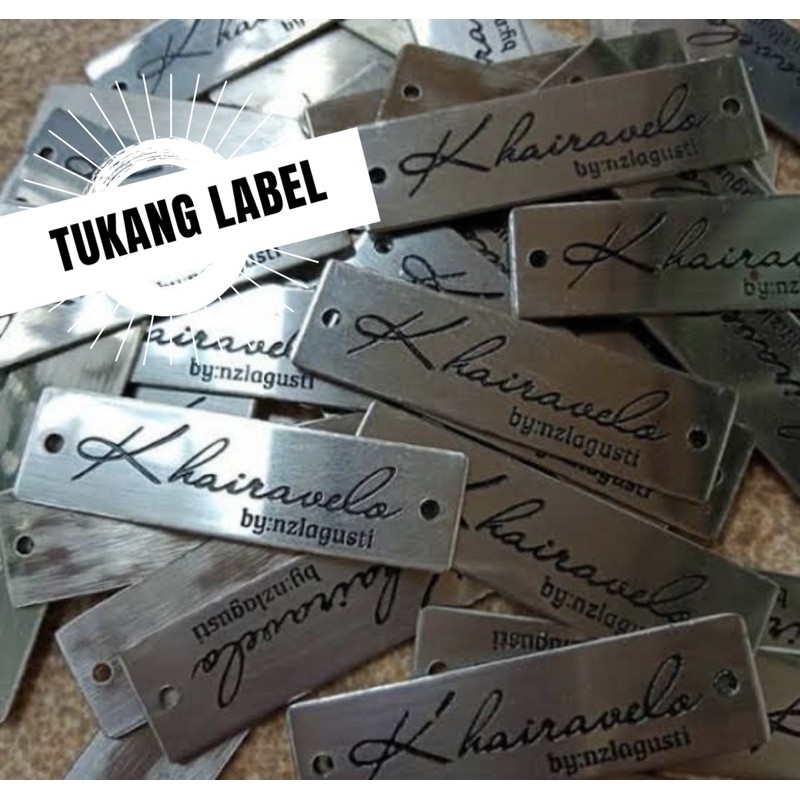 Jual LABEL PLAT KUNINGAN & STAINLESS ANTI KARAT (LABEL HIJAB/BAJU/TAS ...