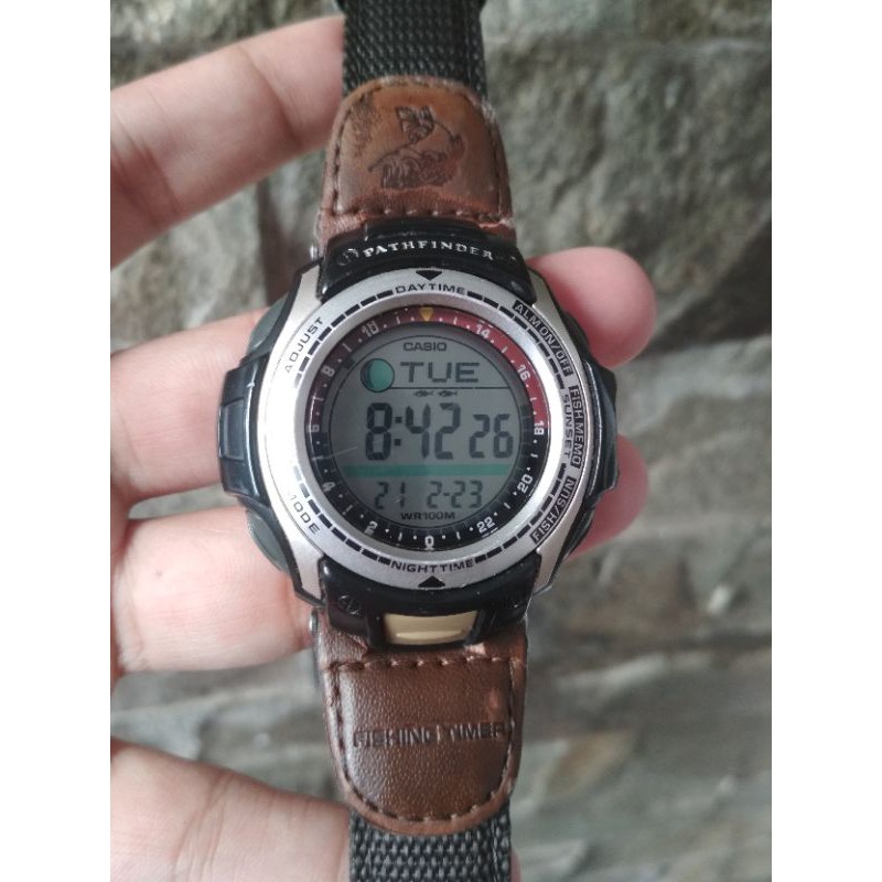 Casio Pathfinder PAS 400B PAS400B Fishing Timer Moon Phase