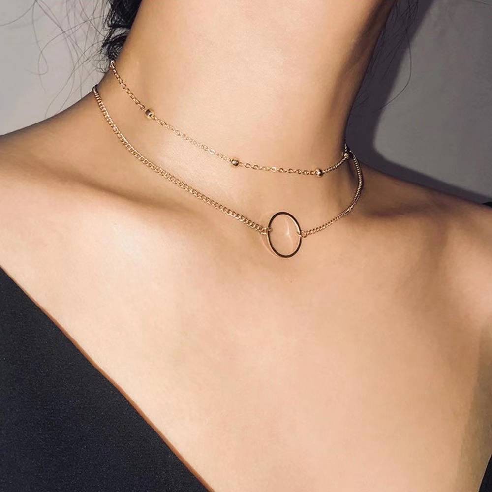 Jual Kalung Geometris Sederhana Perempuan Liar Fashion Perhiasan Kalung  Multi-layer | Shopee Indonesia
