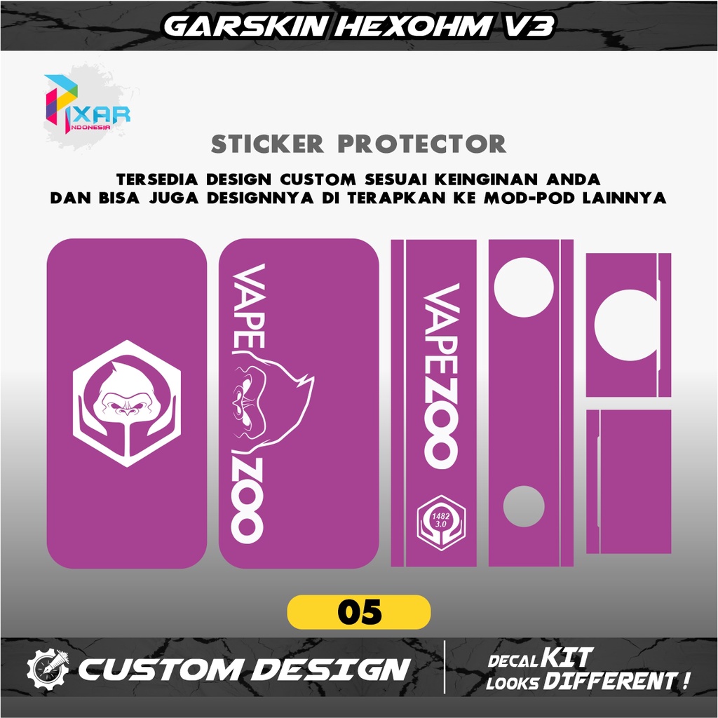 Jual SKIN STICKER GARSKIN HEXOHM V3 ANTI AIR STIKER MURAH VAPE | Shopee ...