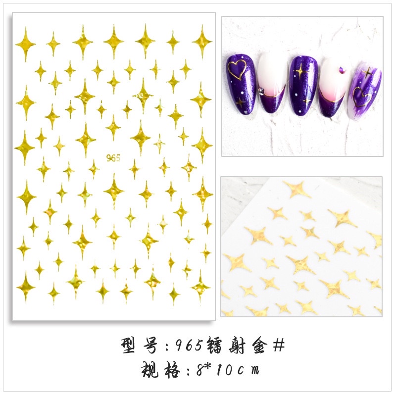 Jual Stiker Sparkle Meteor Love Heart Bintang Decals Back Glue Easy to ...