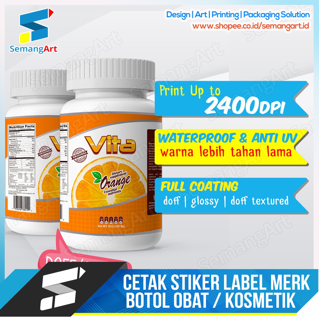 Jual Stiker Sticker Kemasan Label Botol / Jar Kosmetik Obat Herbal ...