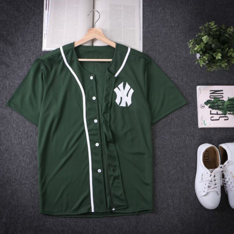 Promo Baju baseball jersey baseball yankees green Pria Wanita