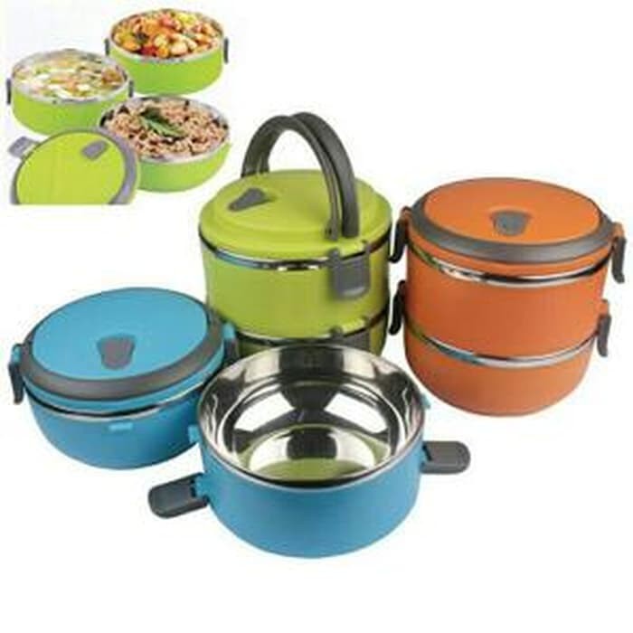 Jual rantang Bulat Polos 2 Susun Stainless Steel - Kotak Makan - Lunch ...