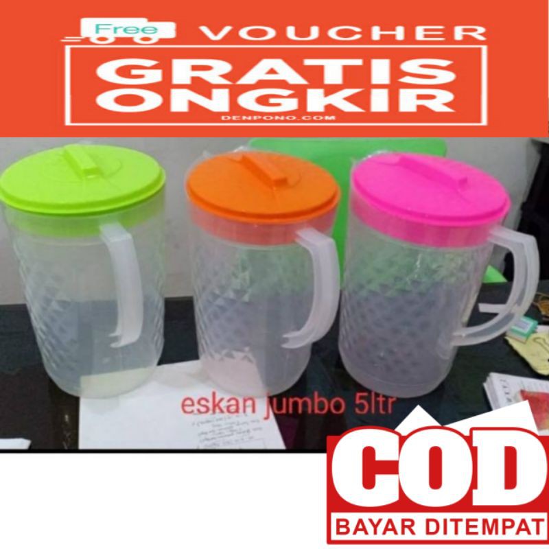 Jual Teko Plastikteko Besar Eksan Jumbo 5 Liter Shopee Indonesia 2828