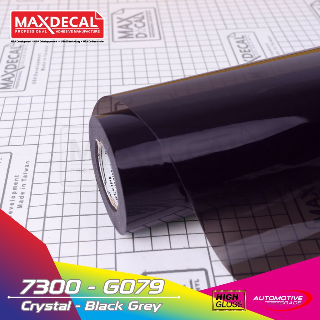 Jual Maxdecal 7300 - 079 Black Grey Transparant Sticker Lampu Motor ...