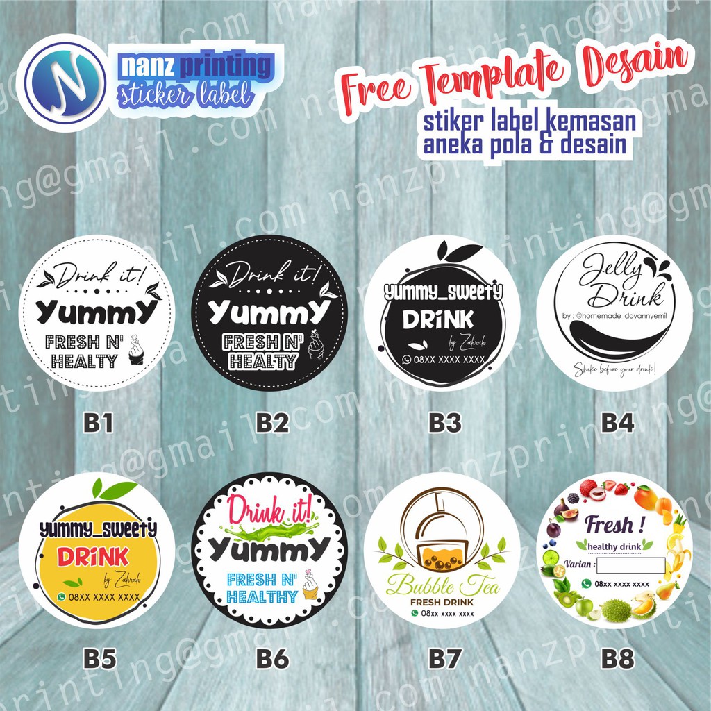Jual Stiker Sticker Label Kemasan Makanan Minuman (Transparan) | Shopee ...