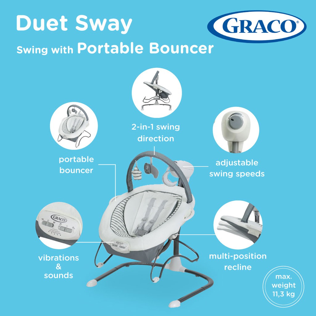 Graco duet sway lx sales swing with portable bouncer assembly