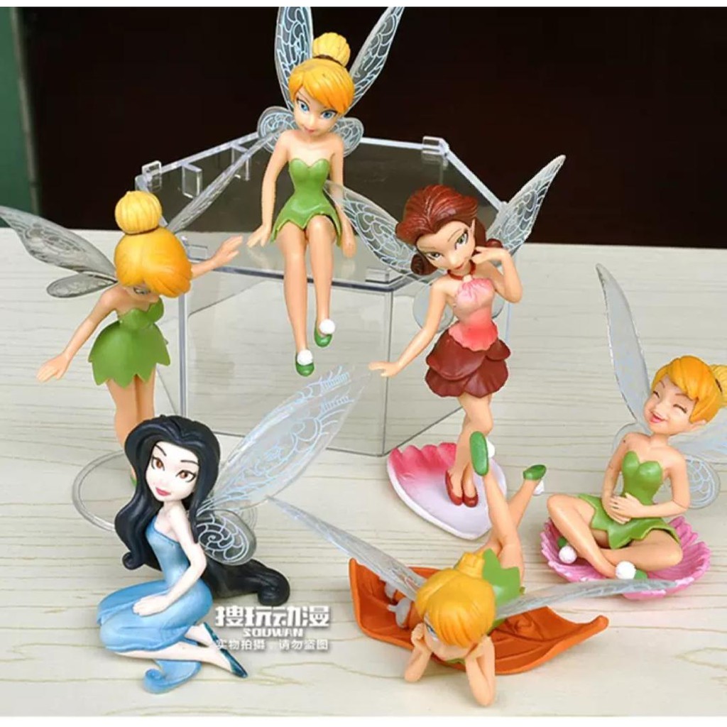 Jual Action Figure Tinkerbell Set 6 pcs Peri Cake Topper Kue | Shopee ...