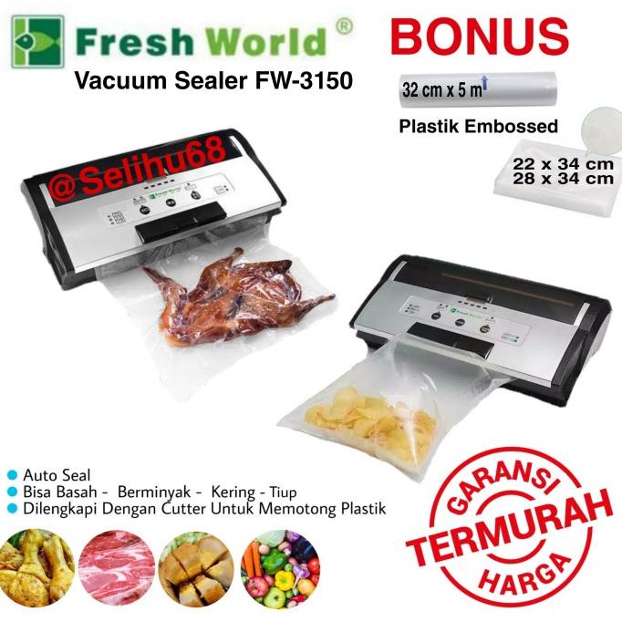 Jual FRESH WORLD Vacuum Sealer Pengemas Vakum FW3150 (Bisa Basah