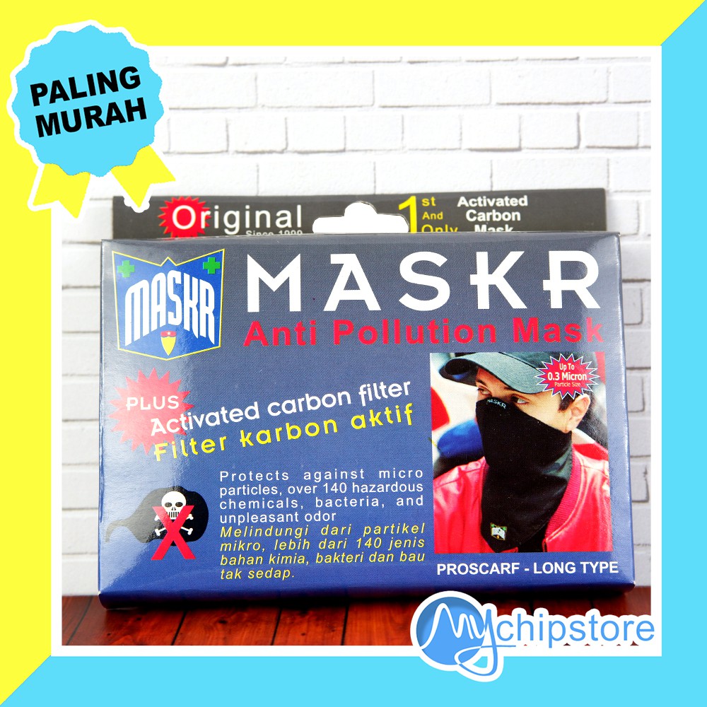Jual Masker Filter Karbon Aktif PROSCARF LONG HITAM Anti Debu Polusi ...