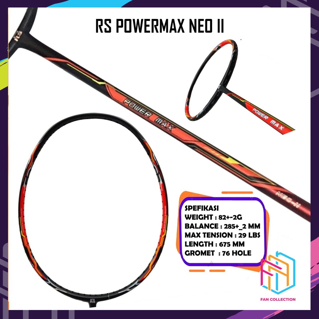 Jual RS POWER MAX NEO II / RAINFORCE SPEED RAKET BADMINTON ORIGINAL ...
