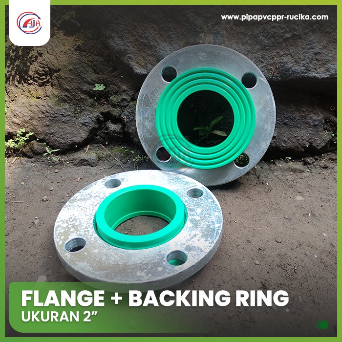 Jual Flange PPR Rucika + Backing Ring Galvanis 2" (Set) / Flange PPR
