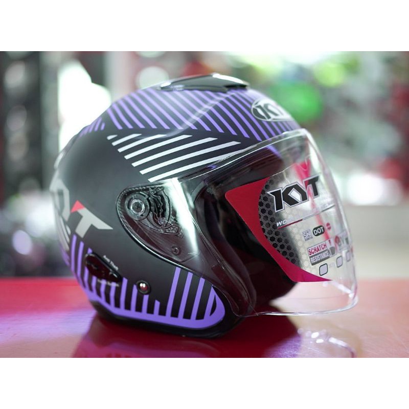 Jual HELM KYT KYOTO R MOTIF 4 BLACK MATT LILAC HELM TOURING KYT KYOTO R ...