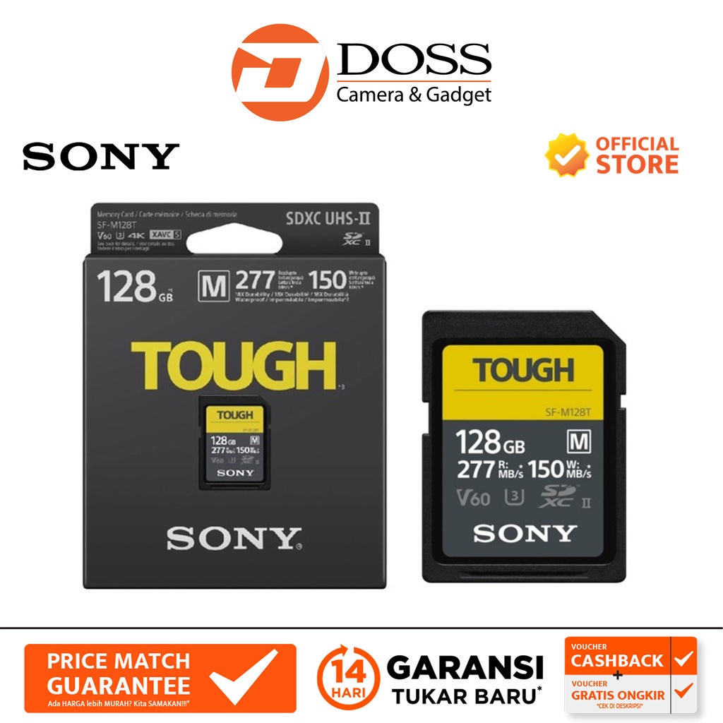 Jual Sony Tough 128GB SF M Series UHSII SDXC Memory Card Shopee