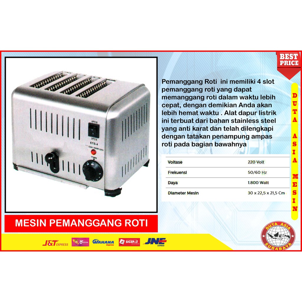 Jual MESIN PEMANGGANG ROTI 4 SLOT | Shopee Indonesia