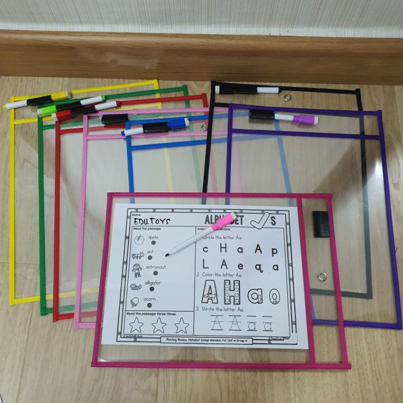 Jual Clear pocket wipe clean sheet worksheet wipe clean pocket map ...